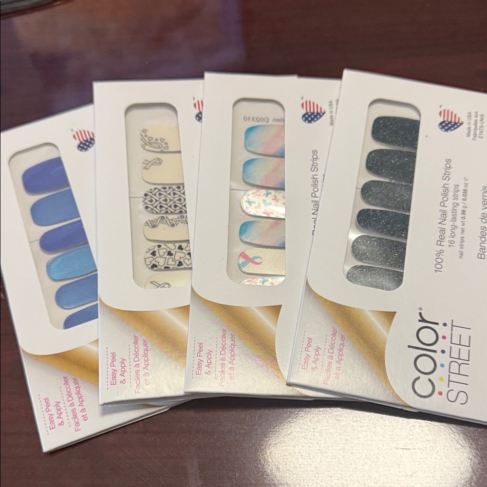 Color Street Blue and Gray Nail Polish Strips Set